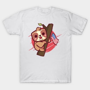 Cute Patriotic Sloth T-Shirt